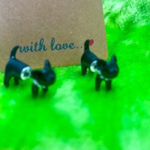 Cute black cats earrings